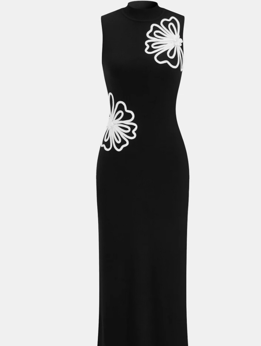 NWT Commense High Neck Floral Applique Maxi Dress M - Picture 2 of 4